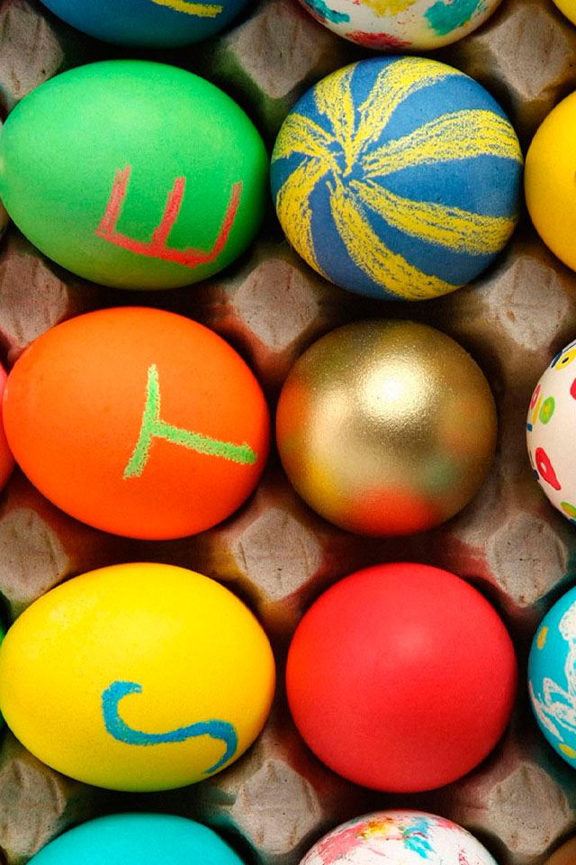 640x960 Colorful eggs - colorful iPhone 4s Wallpaper