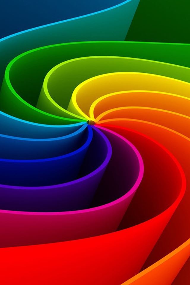 640x960 3D Abstract Rainbow - colorful iPhone 4s Wallpaper