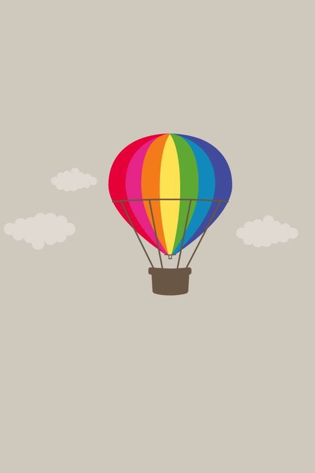 640x960 Cartoon Balloon In Clouds - balloon iPhone 4s Wallpaper