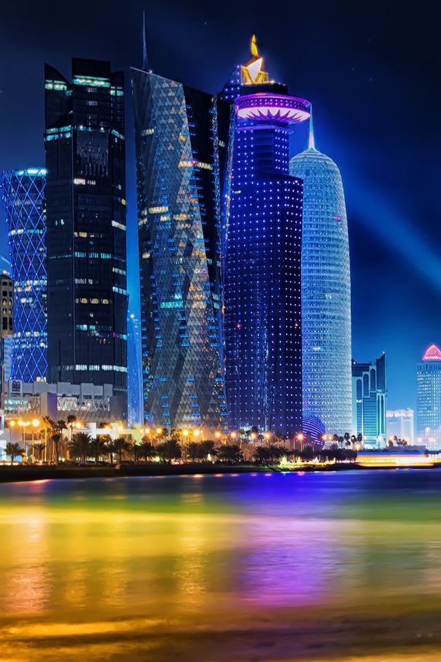640x960 Doha Qatar Skyline - cityscape iPhone 4s Wallpaper