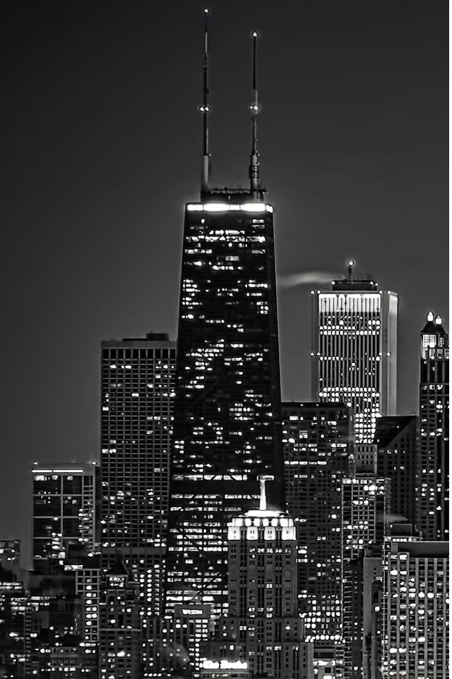 640x960 Dark Chicago Cityscape - chicago iPhone 4s Wallpaper