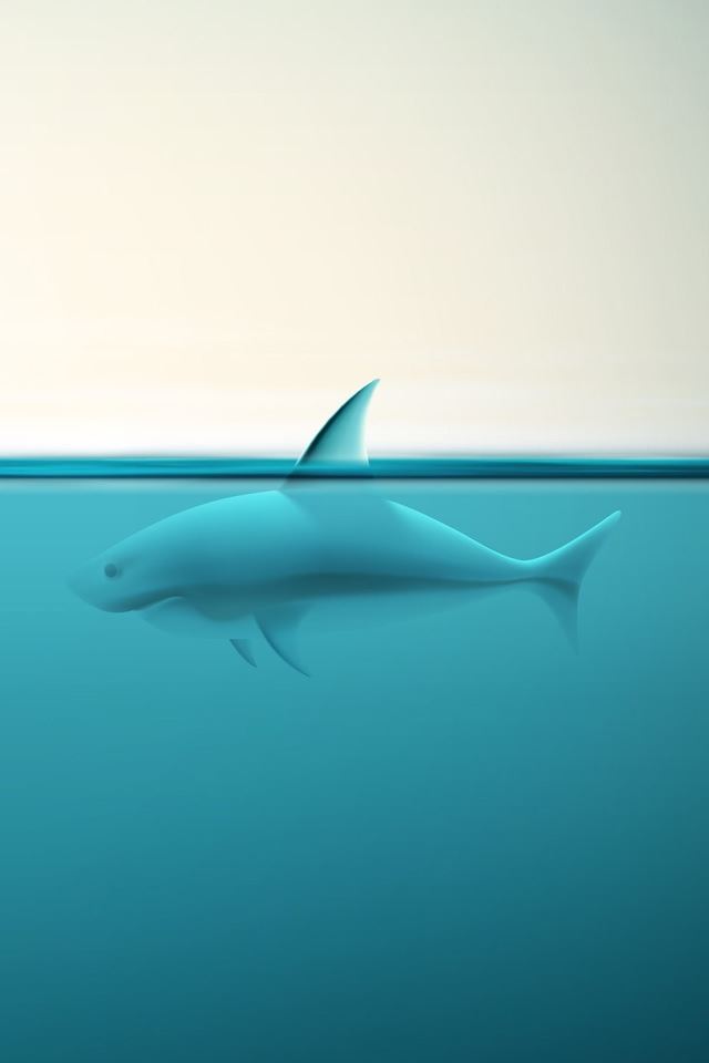 640x960 Diving White Shark - ocean iPhone 4s Wallpaper