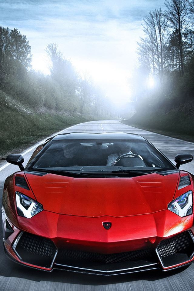 Red Sportcar Drive iPhone 4s Wallpapers Free Download