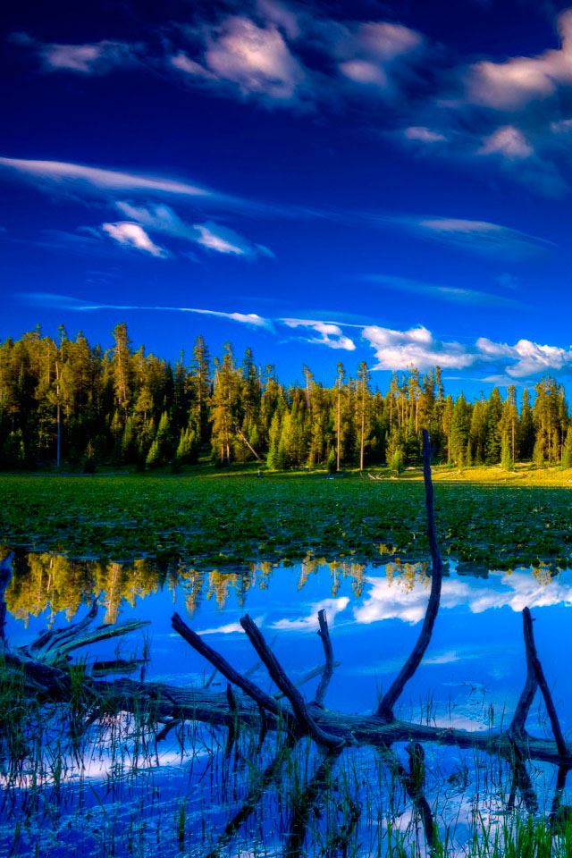 640x960 Blue Landscape  - brown iPhone 4s Wallpaper