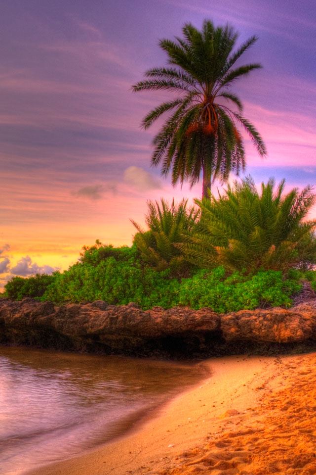 640x960 Beach HDR  - beach iPhone 4s Wallpaper