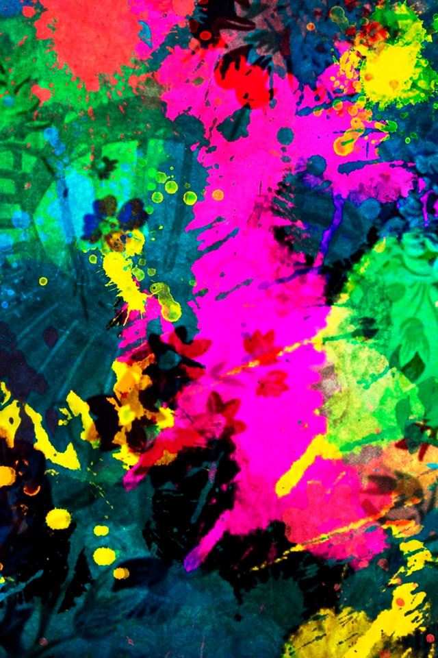 640x960 Colorful Paint Splatter  - colorful iPhone 4s Wallpaper
