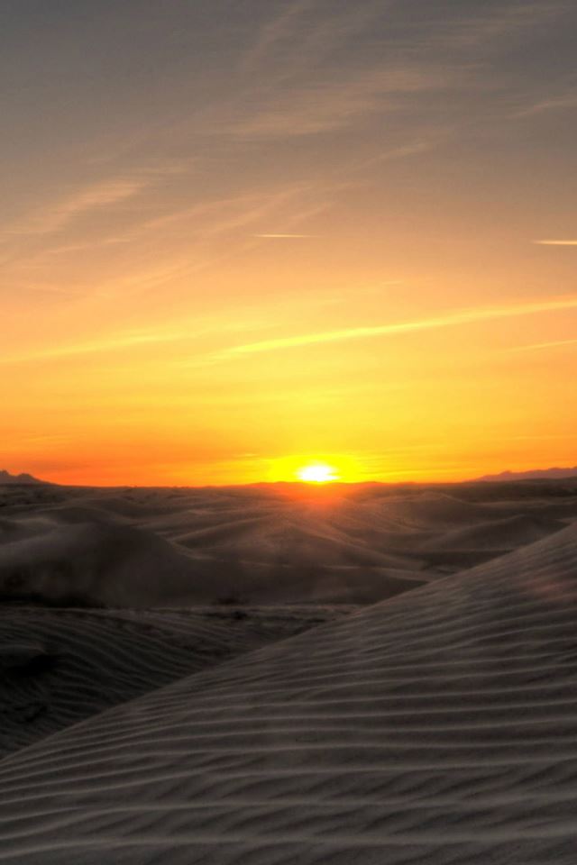 640x960 Sunset Landscape In The Desert - desert iPhone 4s Wallpaper