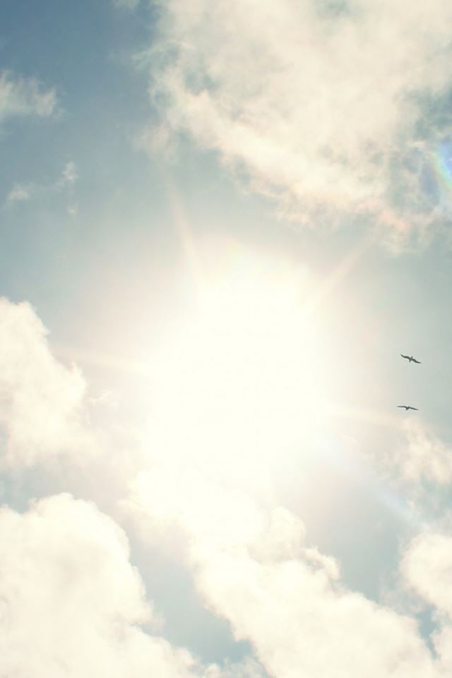 640x960 Sunny Sky White Clouds - clouds iPhone 4s Wallpaper