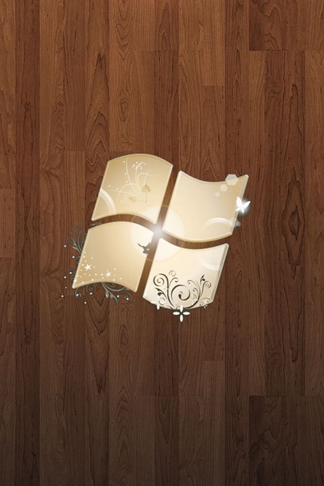 Abstract Microsoft Logo Wooden Pattern iPhone 4s Wallpapers Free Download