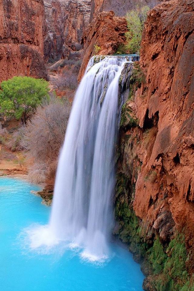 640x960 Beautiful Waterfall From Valley - waterfall iPhone 4s Wallpaper