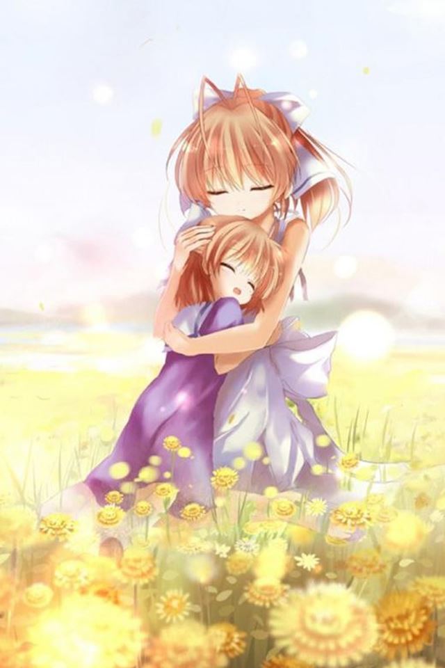 640x960 Anime Cartoon Warm Hug -  iPhone 4s Wallpaper
