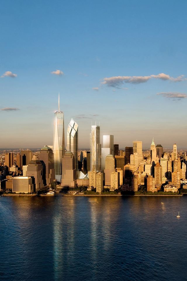 New York Building At Dusk Landscape iPhone 4s wallpaper 