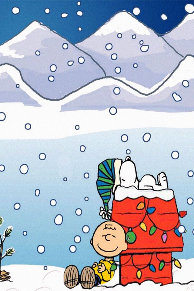 640x960 Cartoon Snoopy Christmas -  iPhone 4s Wallpaper