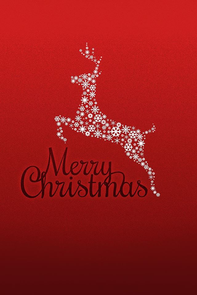 640x960 Merry Christmas Red Background Rudolf Reindeer -  iPhone 4s Wallpaper