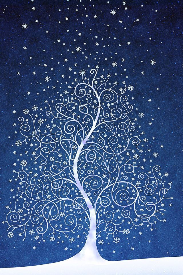 640x960 Christmas Tree Background Card -  iPhone 4s Wallpaper