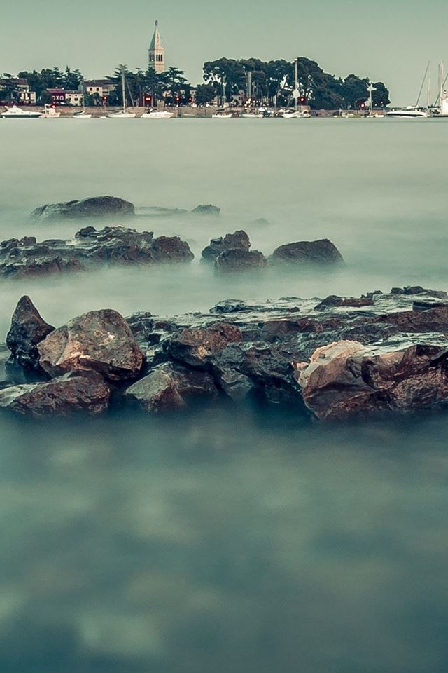 640x960 Nature Mist Rock Dock - mist iPhone 4s Wallpaper