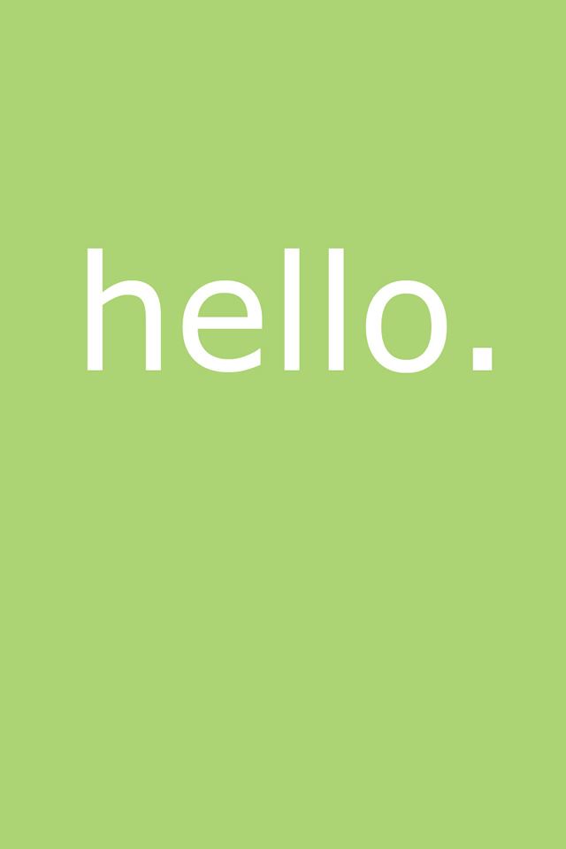 640x960 Simple Hello Message - cyan iPhone 4s Wallpaper