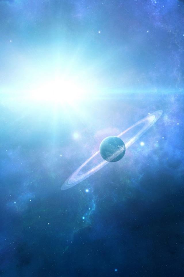 640x960 Spatial Planet Light - go around iPhone 4s Wallpaper