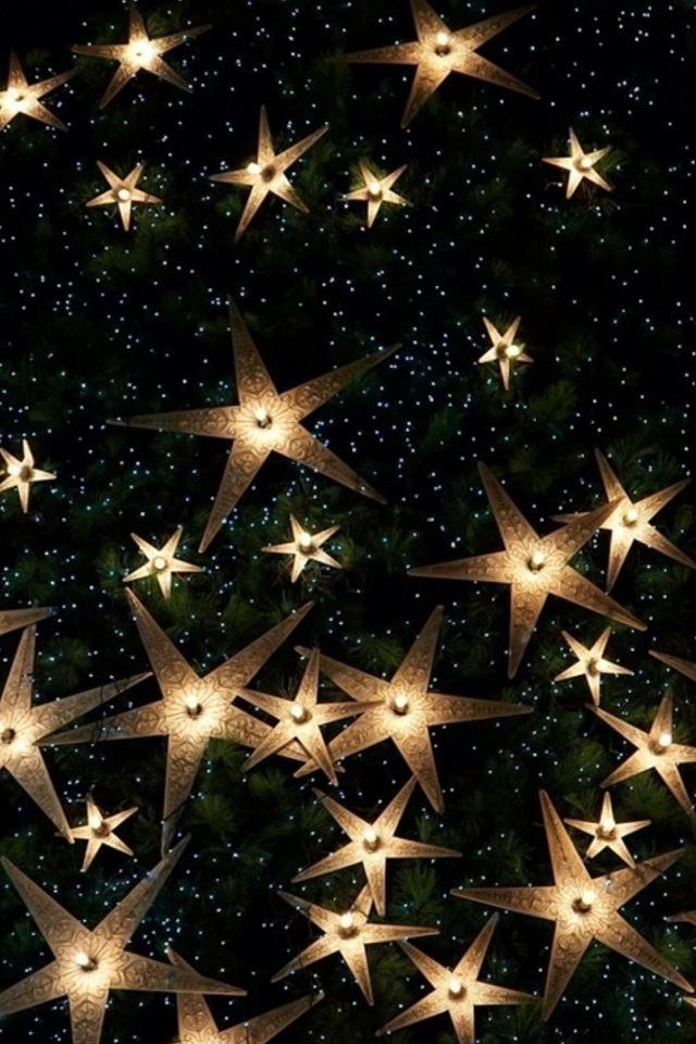 640x960 Abstract Christmas Sparkle Star Pattern - glow iPhone 4s Wallpaper