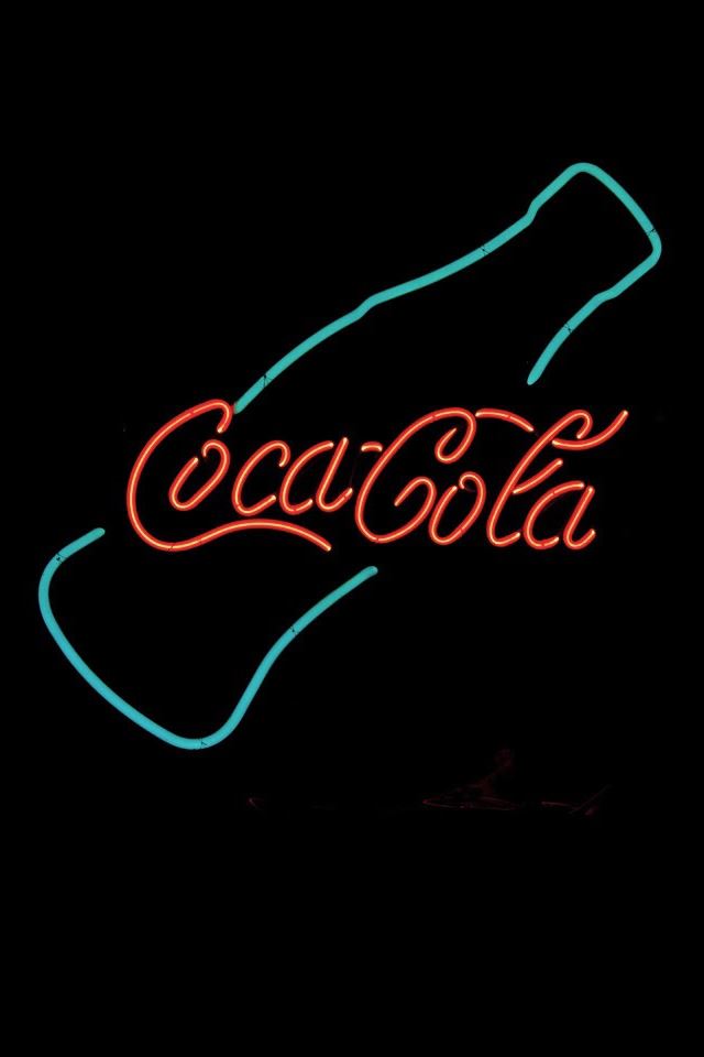 640x960 Coca Cola Neon Sign Logo - logo iPhone 4s Wallpaper