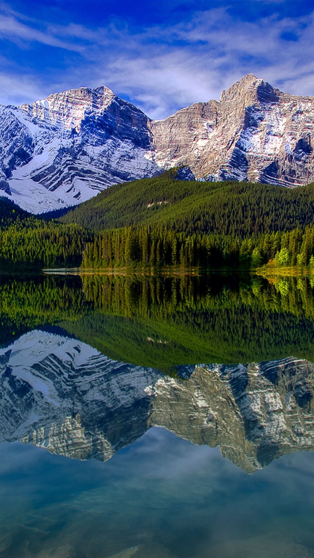 Mountains Landscape  Reflection Lake Rocks iPhone  4s 