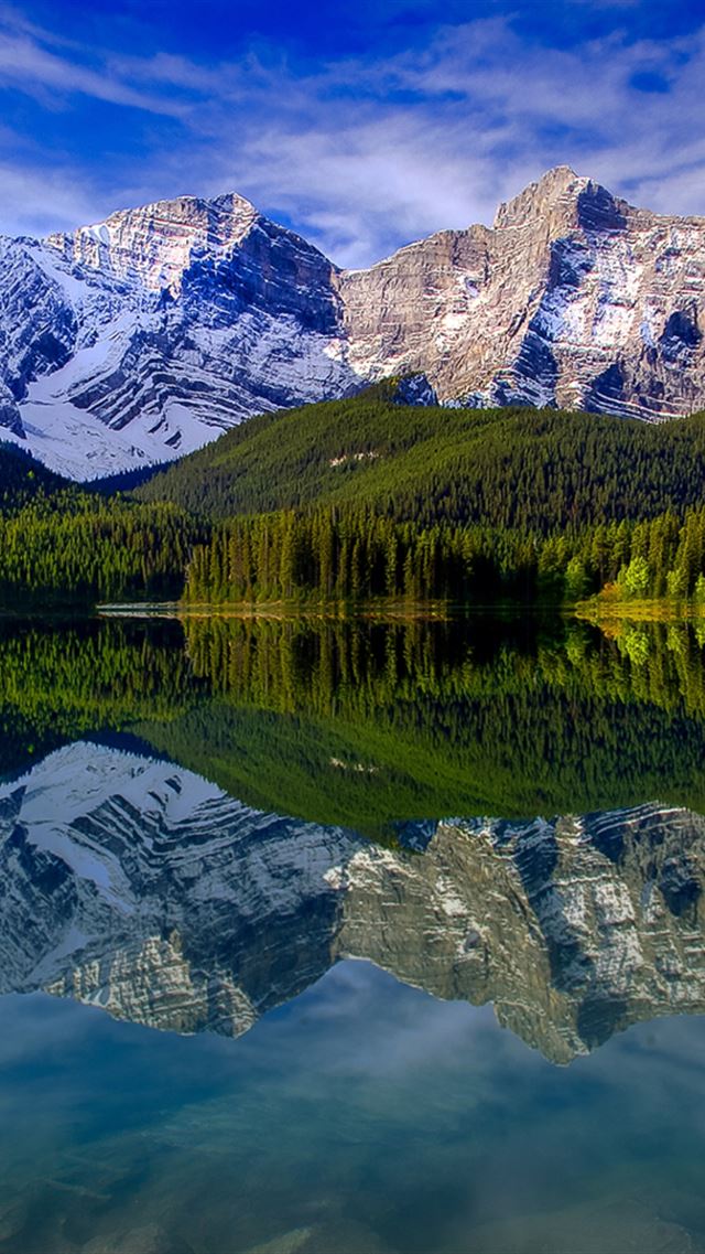640x960 Mountains Landscape Reflection  Lake Rocks - forest iPhone 4s Wallpaper