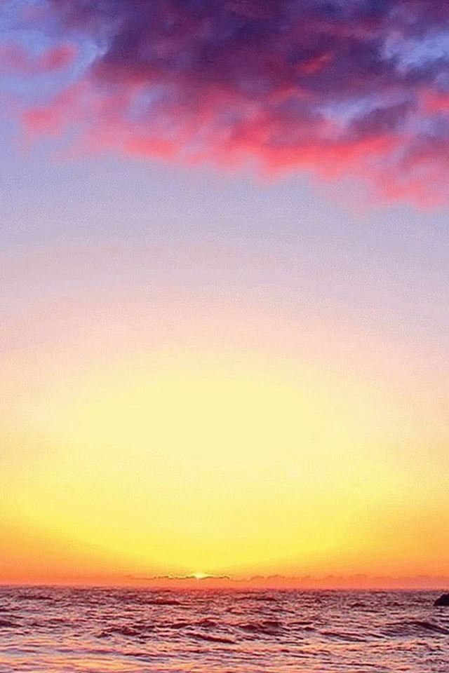640x960 Purple Fantasy Ocean Sunrise - sunrise iPhone 4s Wallpaper