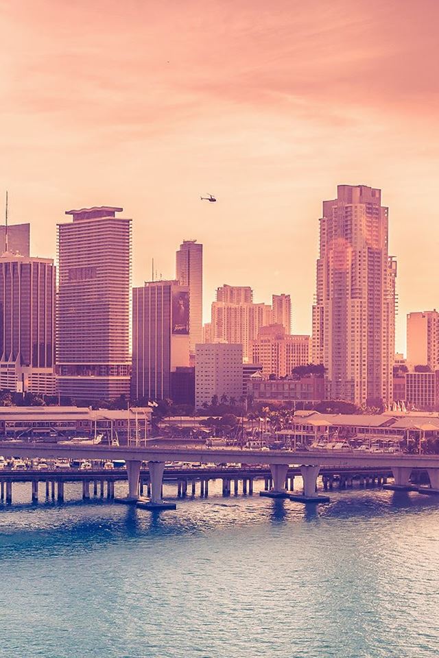 640x960 Nature City Skyline Bridge Sunset Landscape - skyline iPhone 4s Wallpaper