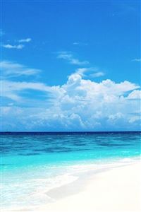 Nature Pure Blue Ocean Surface Cloudy Sky wallpaper