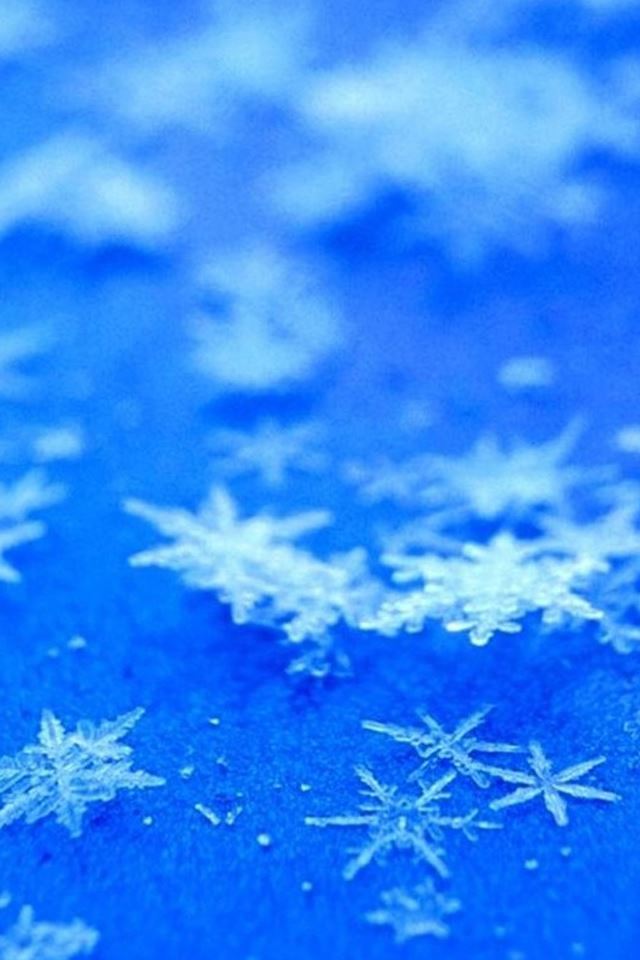 640x960 Crystal Snowflake Blue Background - snowflake iPhone 4s Wallpaper