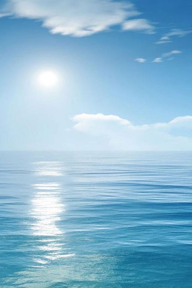 Nature Sunny Skyscape Ocean Scene iPhone 4s wallpaper 