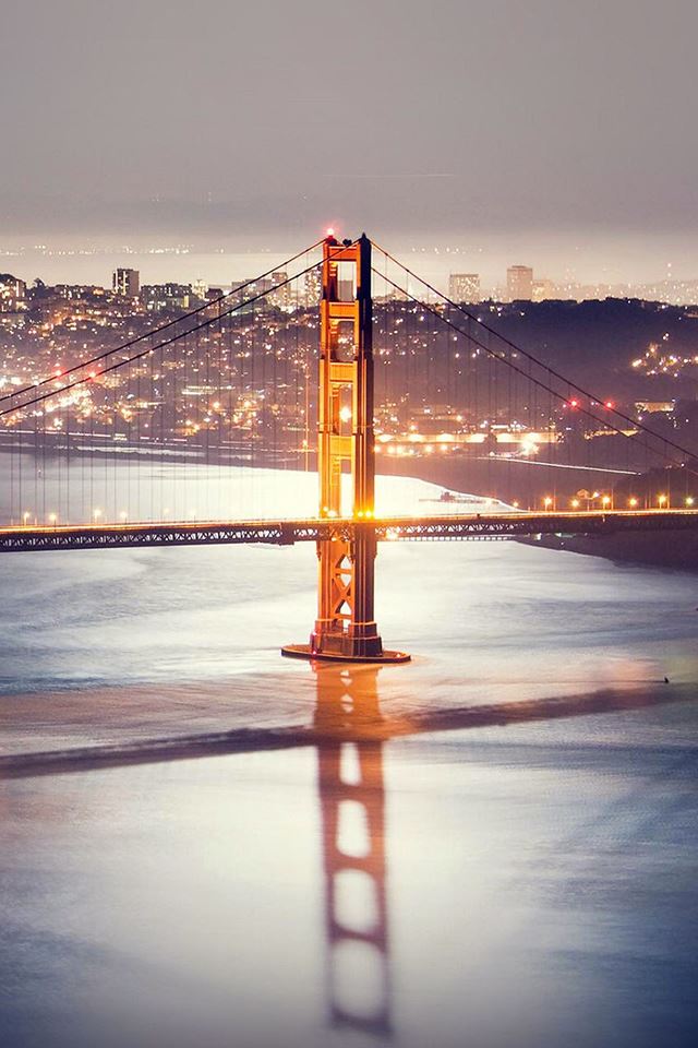 640x960 Long Bridge At Night - coast iPhone 4s Wallpaper