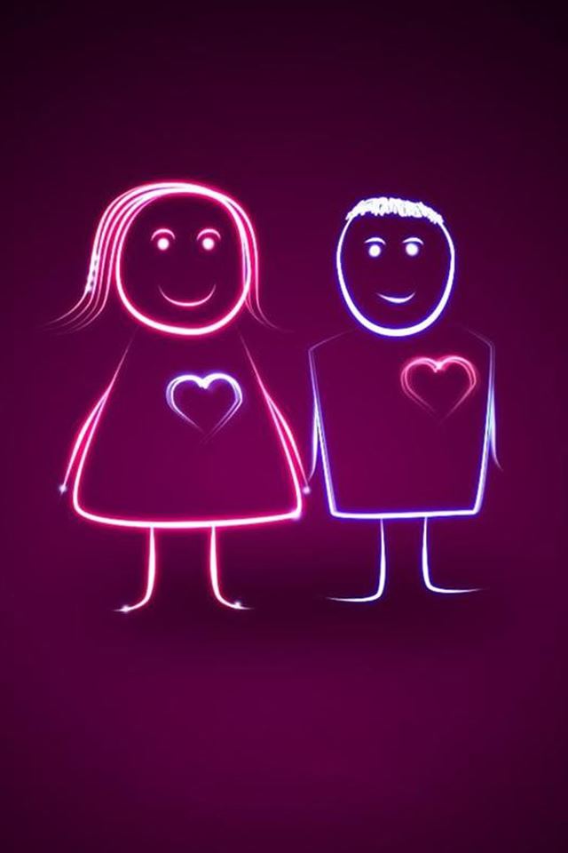 640x960 Cute Heartbeating Lover Couple - cute iPhone 4s Wallpaper