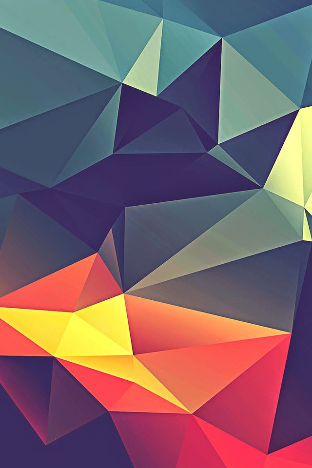 640x960 Colorful Polygonal Render - black iPhone 4s Wallpaper
