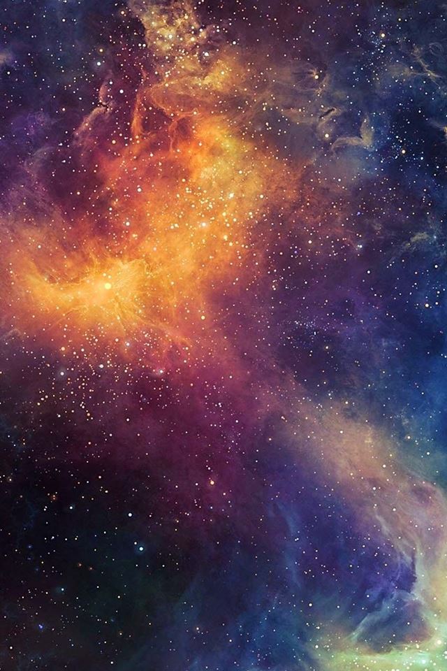 Beautiful Colored Space Nebula iPhone 4s Wallpapers Free Download