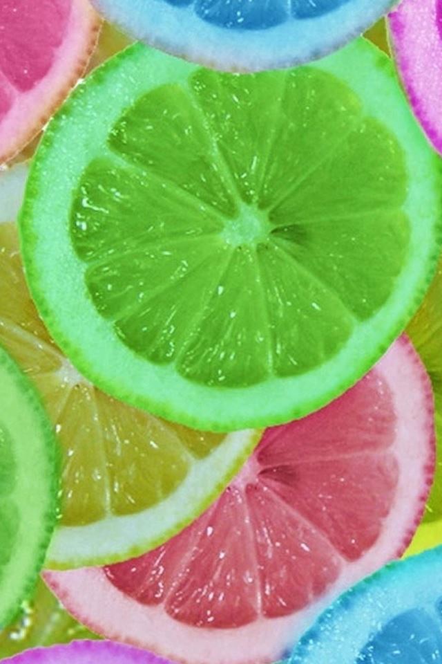 640x960 Fresh Colorful Lemon Slices - slice iPhone 4s Wallpaper