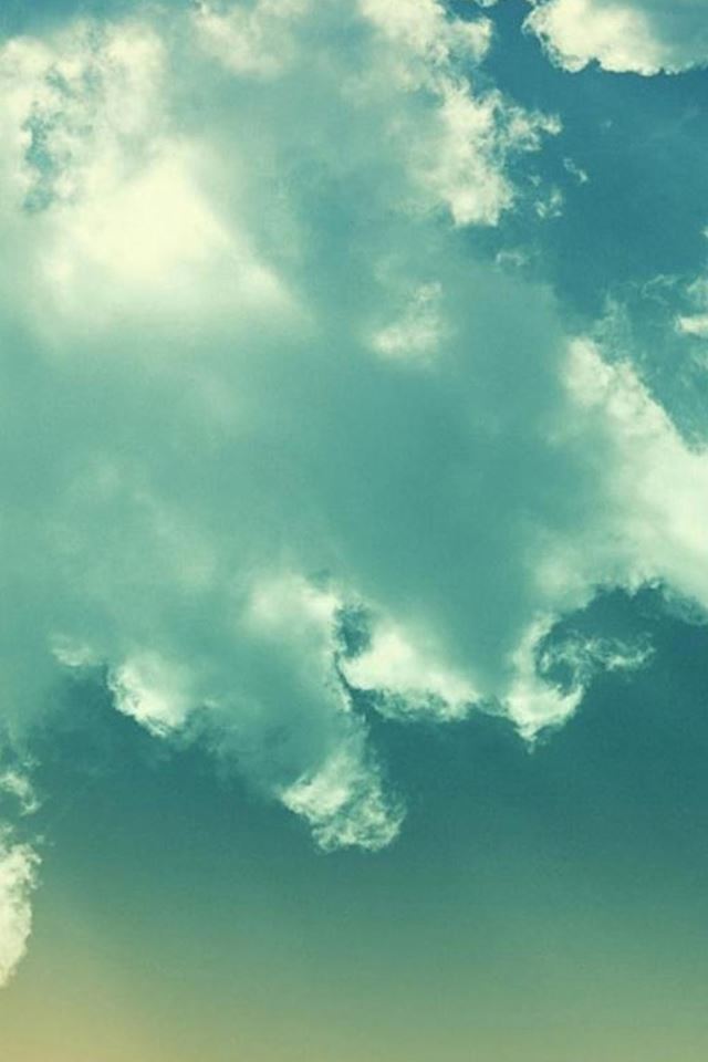 640x960 Sunny Bright Clouds Skyscape - pure iPhone 4s Wallpaper