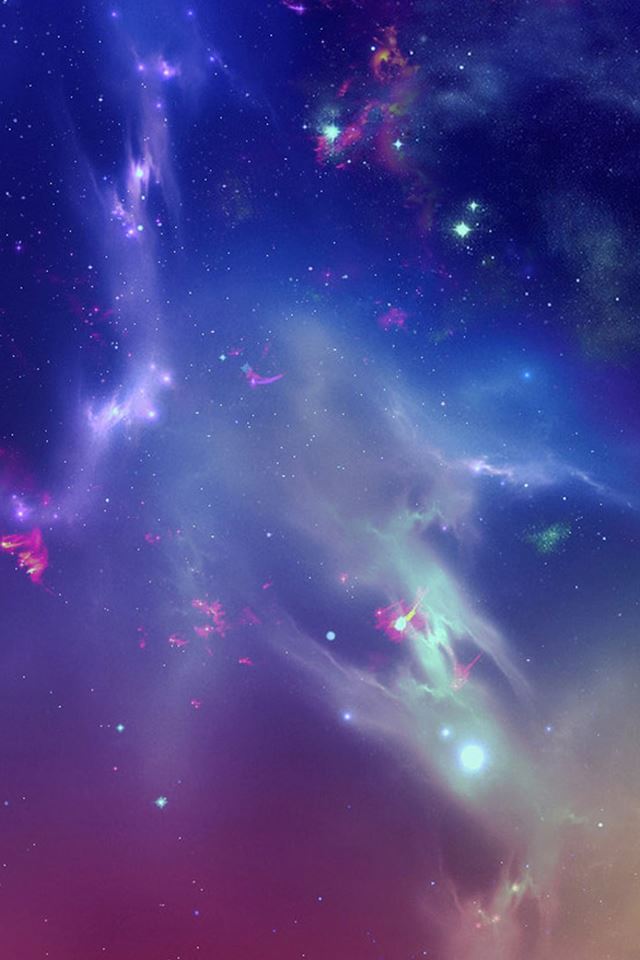 640x960 Outer Space Starry Nebula Landscape - flare iPhone 4s Wallpaper
