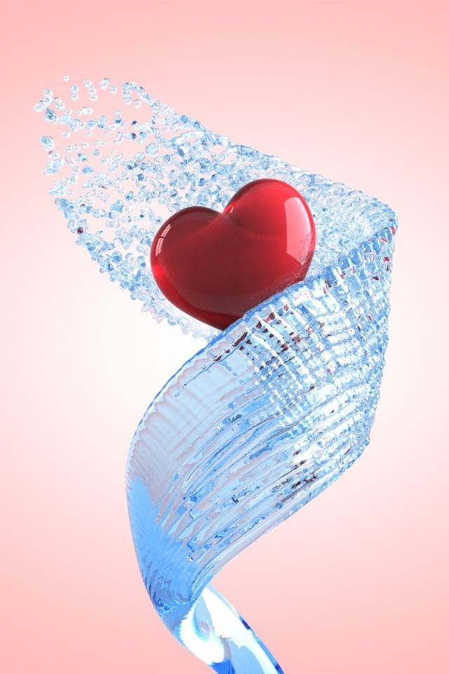 640x960 Water Heart -  iPhone 4s Wallpaper