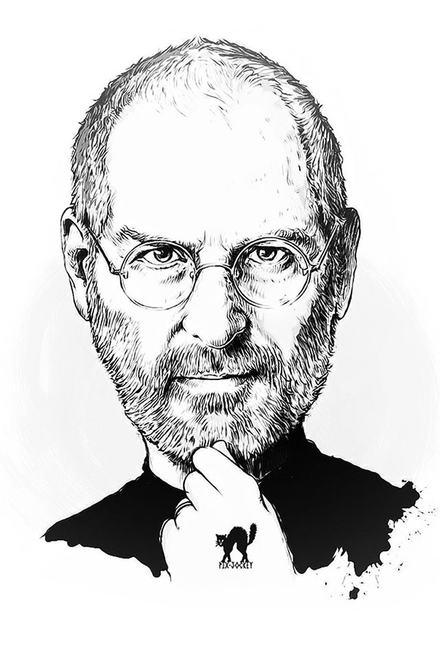 640x960 Steve Jobs Portrait Drawn Art - celebrity iPhone 4s Wallpaper