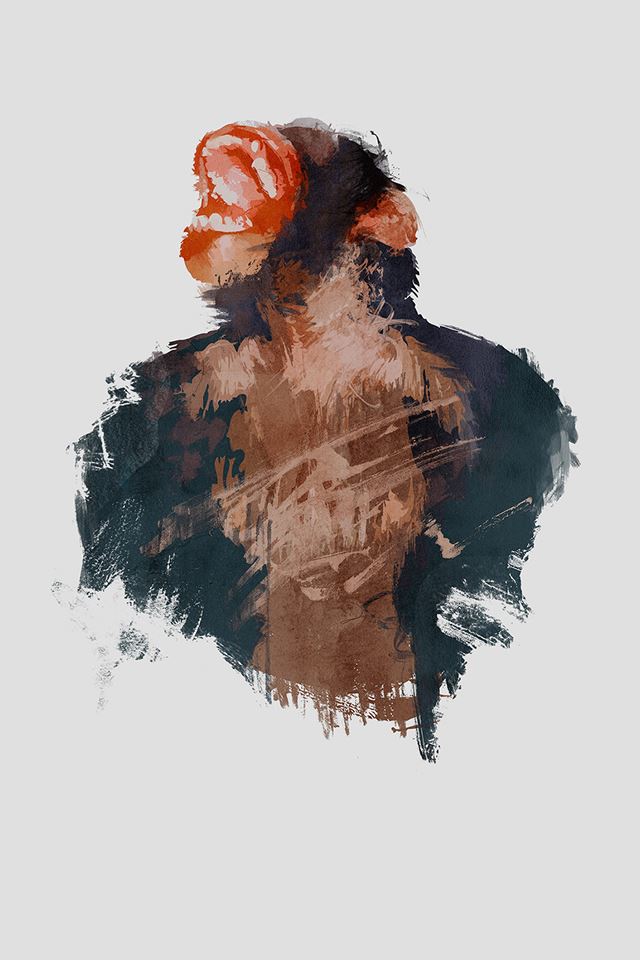 640x960 Ape Illustration Minimal Art - minimal iPhone 4s Wallpaper