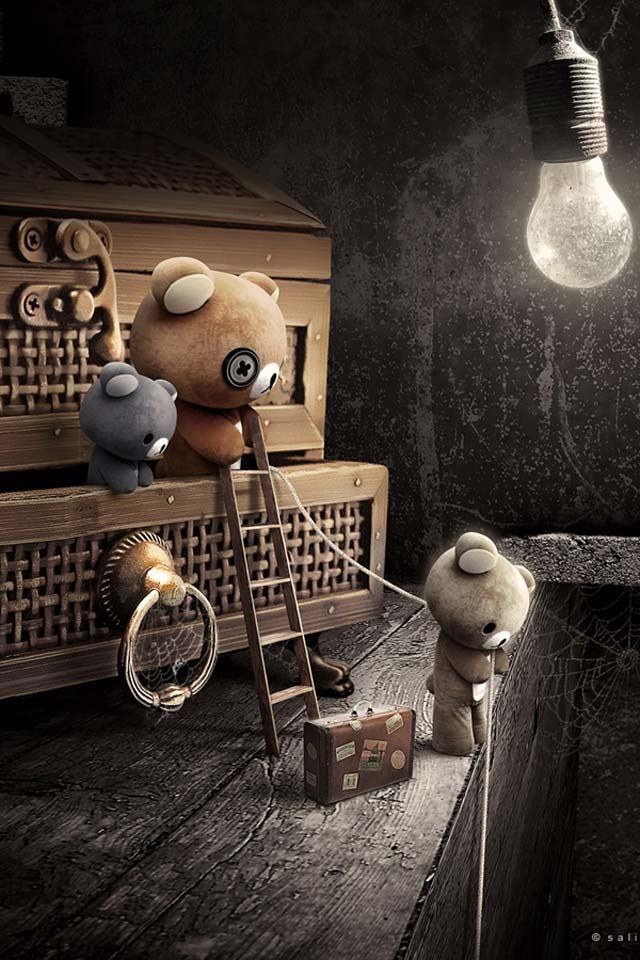 640x960 Attic Bears - cute iPhone 4s Wallpaper