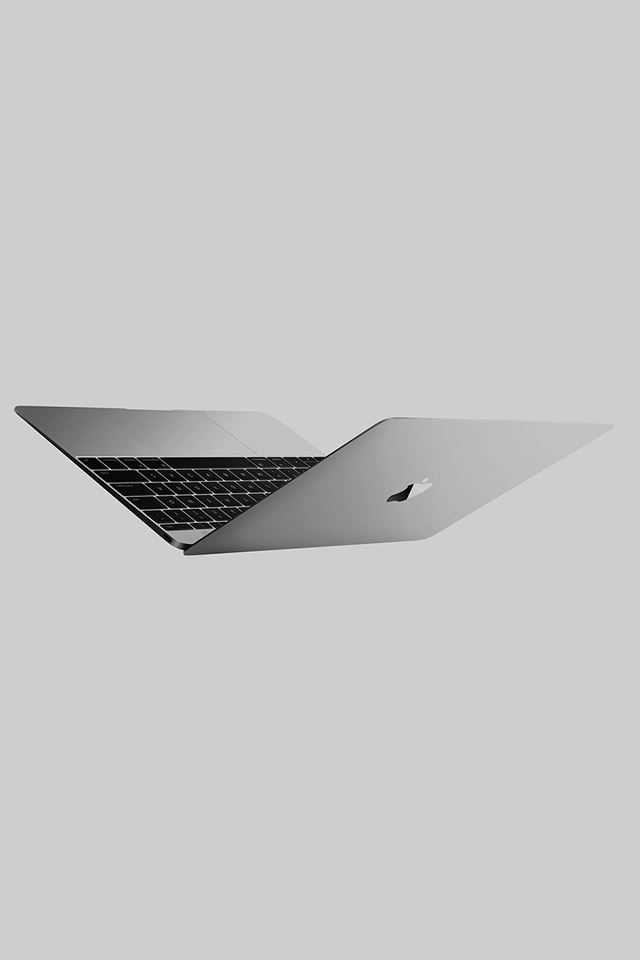 640x960 Silver Apple Macbook Dark Art - pure iPhone 4s Wallpaper