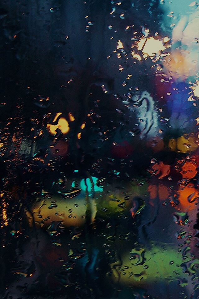 640x960 Raining Back Car Window Gloomy Dark Street Scene - window iPhone 4s Wallpaper