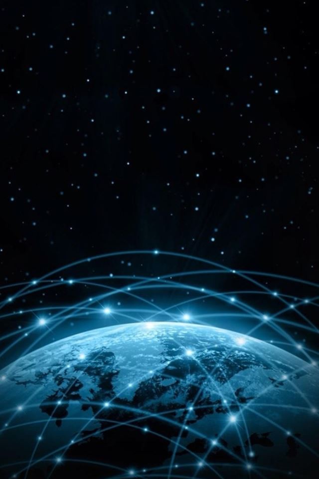 640x960 Abstract Shiny Swirl Line Over Planet 3D Art - art iPhone 4s Wallpaper