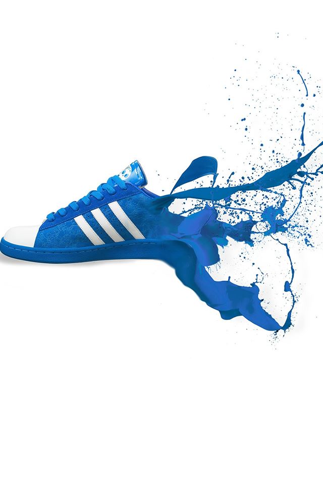 640x960 Adidas Blue Shoes Sneakers Logo Art - sport iPhone 4s Wallpaper