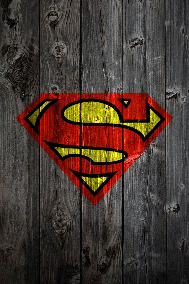 640x960 Wooden Superman Logo - gray iPhone 4s Wallpaper