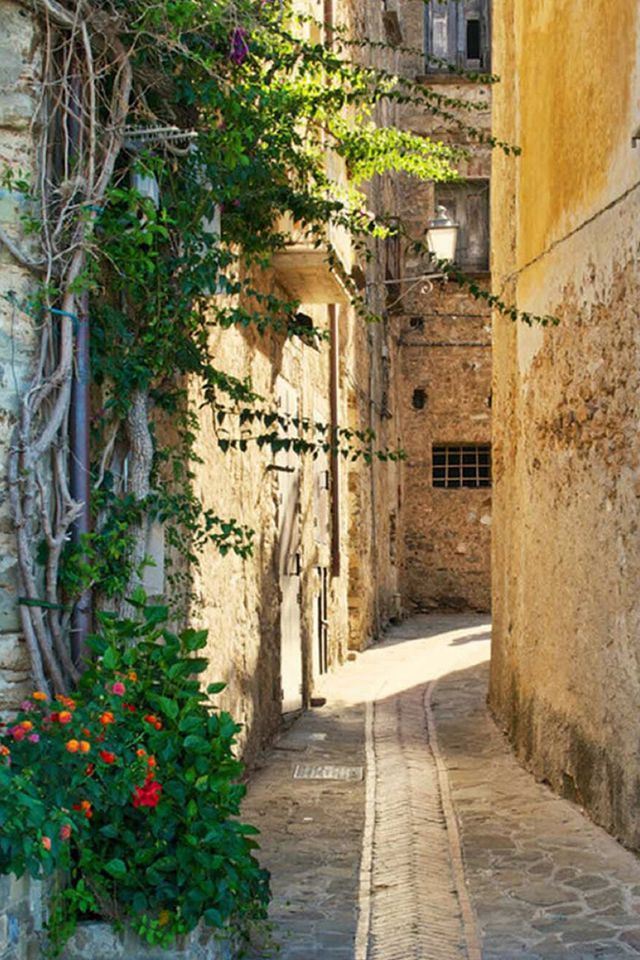 640x960 Nature Country Road Sunshine Architecture - black iPhone 4s Wallpaper