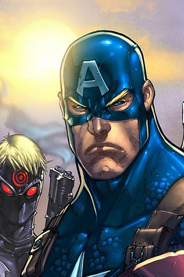 640x960 Comics Avengers Illust Art Hero Marvels - black iPhone 4s Wallpaper