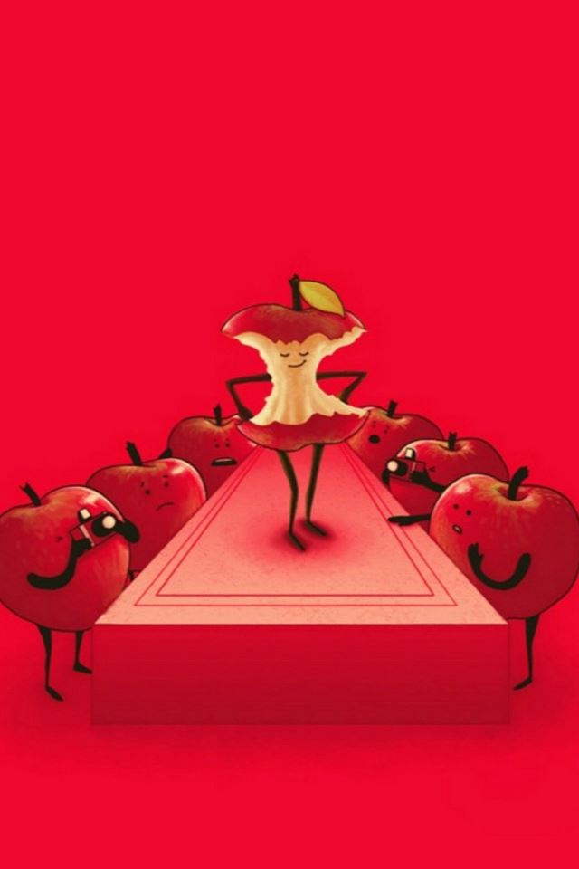 640x960 Abstract Fun Apple Show Stage - black iPhone 4s Wallpaper